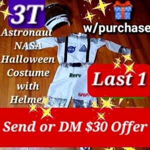 LAST ONE !NASA Astronaut Halloween Costume white Silver suit 3T/4T